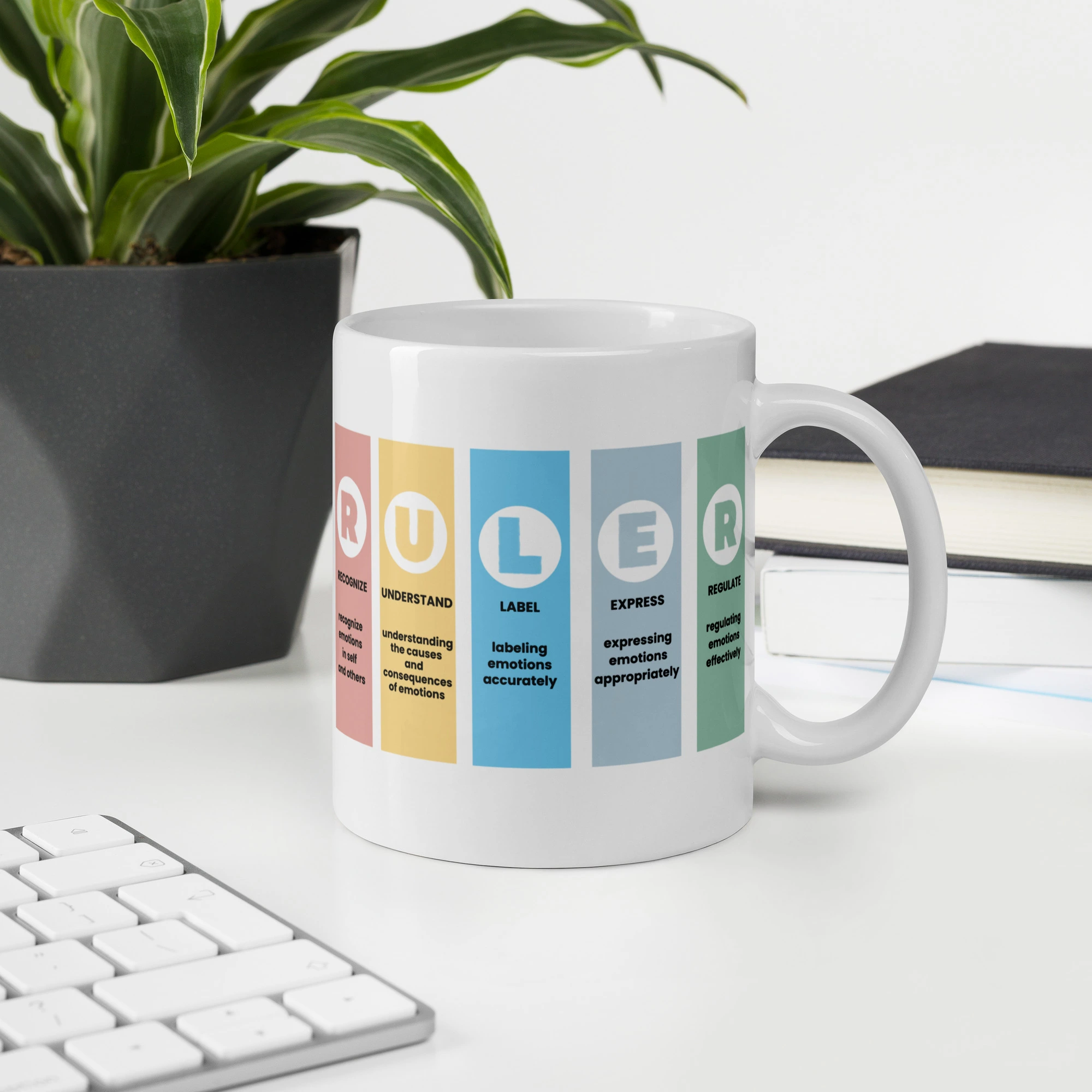 The Mood Meter & RULER White Glossy Ceramic Mug