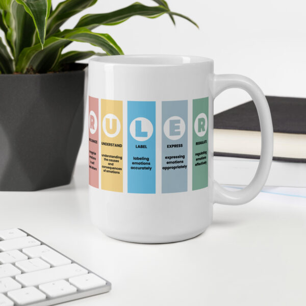 The Mood Meter & RULER White Glossy Ceramic Mug - Image 4
