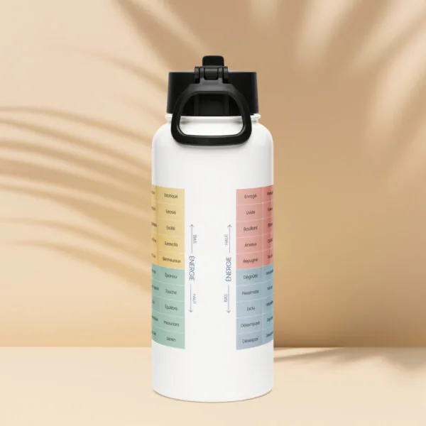 Bouteille en Acier Inoxydable avec Paille du Mood Meter – Édition Française