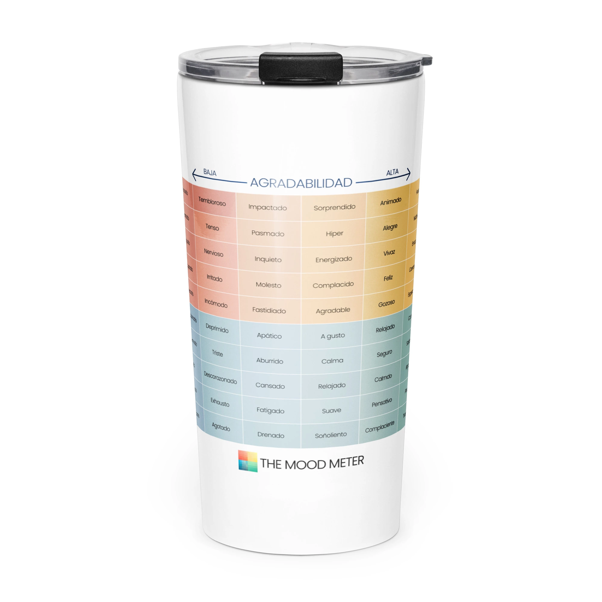 tapered-stainless-steel-tumbler-20-oz-white-20oz-front-68f1277d78a73.jpg Vaso cónico de acero inoxidable del Medidor de Estado de Ánimo en Español.