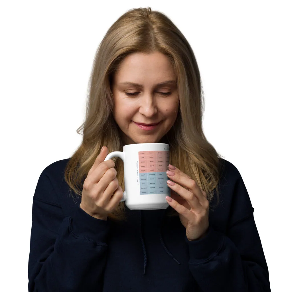 Mug Blanc Brillant du Mood Meter – Édition Française - Image 2
