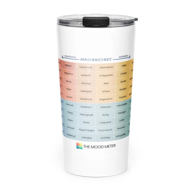 Mood Meter Edelstahl-Thermobecher mit konischer Form – Deutsch Ausgabe