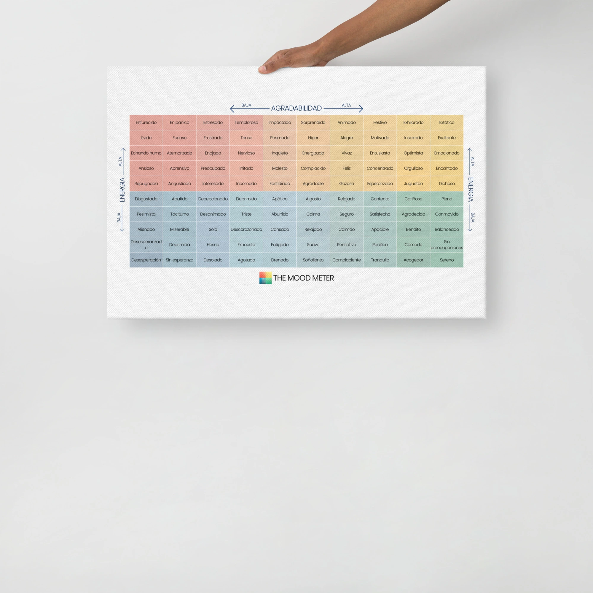 Lienzo Delgado del Medidor del Estado de Ánimo en Español