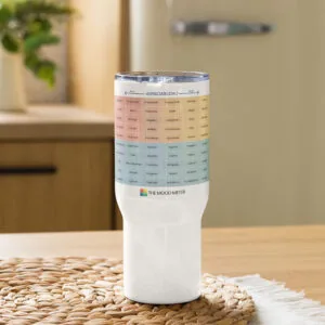 Taza de viaje con asa del Medidor de Estado de Ánimo en Español - Image 3