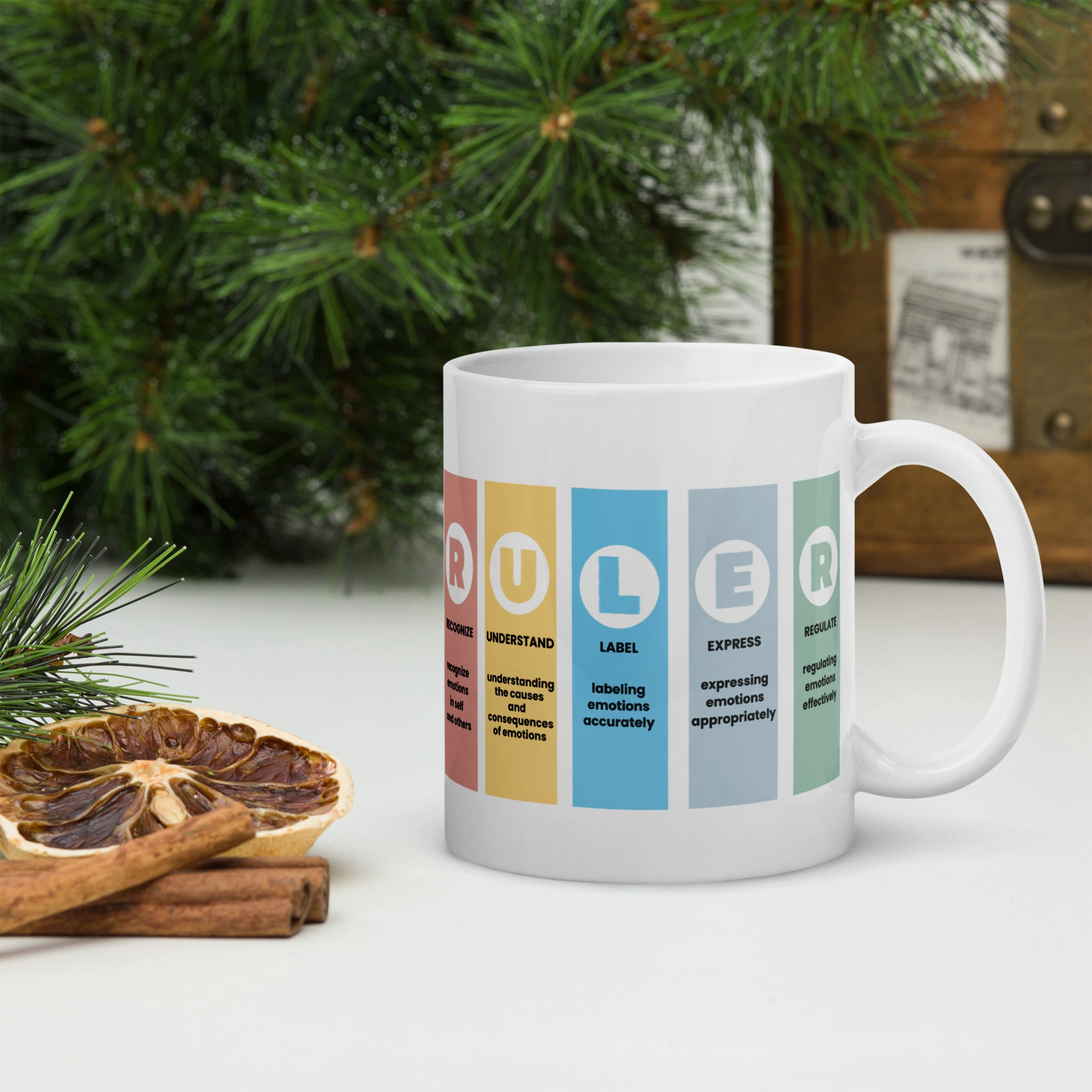 The Mood Meter & RULER White Glossy Ceramic Mug